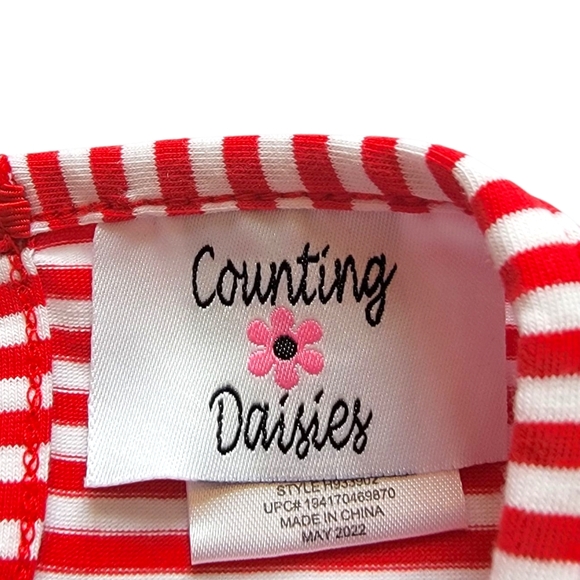 Toddler Girl Christmas Outfit Counting Daisies Dress Set Size 3T - Picture 2 of 11